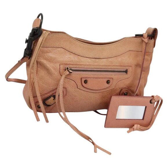 BALENCIAGA The Hip Shoulder Bag Leather Pink 242803 Auth am7896V - Picture 1 of 15